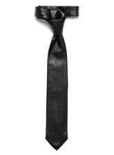 Lambskin Genuine Leather Tie Black - SkinOutfit